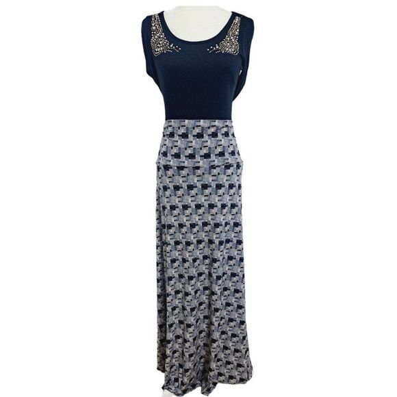 LulaRoe Women's Geometric Print Black Lavender Maxi Skirt Modest Casual sz 3XL - Picture 1 of 7